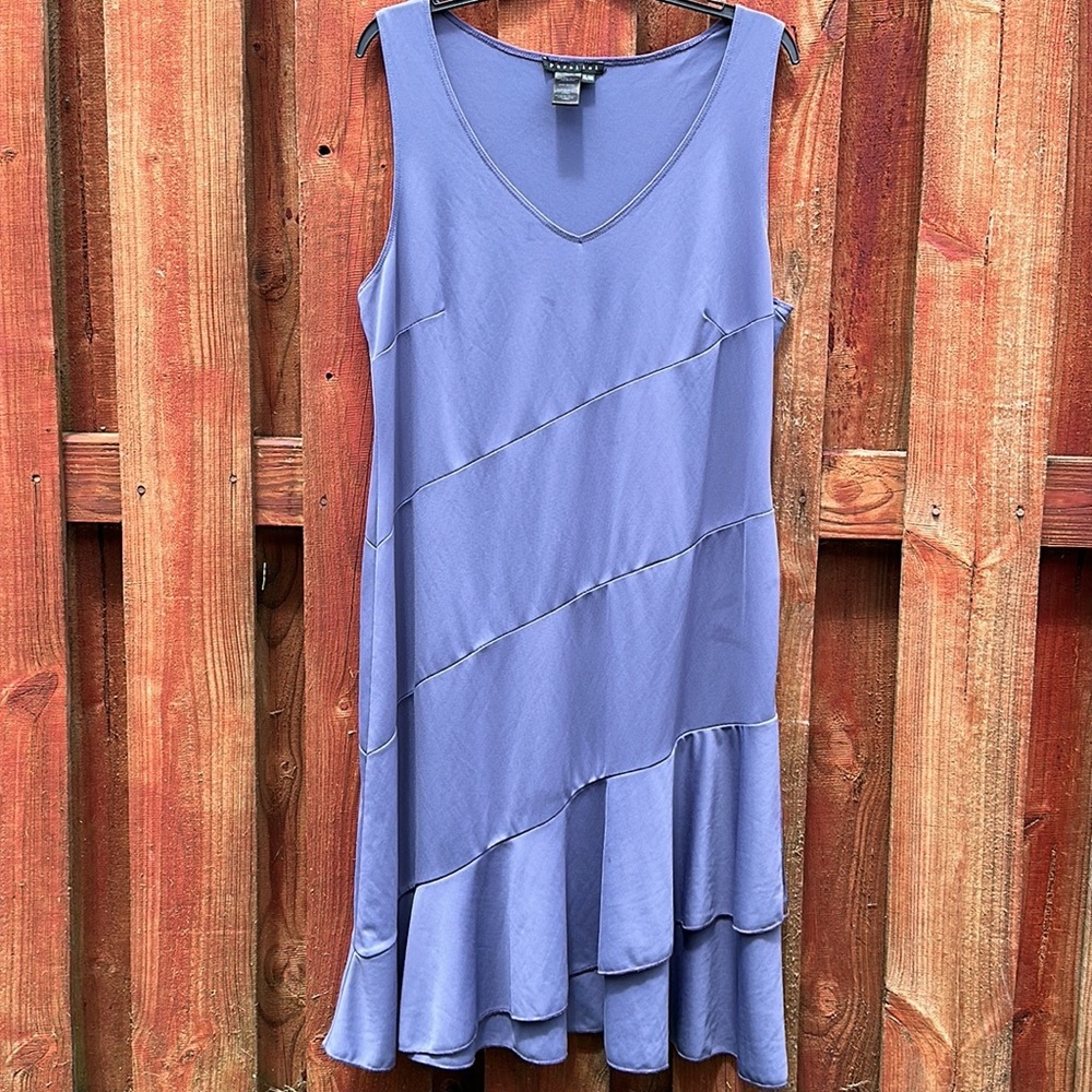 Parallel Casual Purple Sleeveless V-Neck Asymmetrical Dress Size XL
